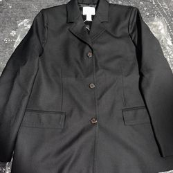 H&M Wool Blend Blazer Women's Medium Black BRAND NEW $199 Retail 