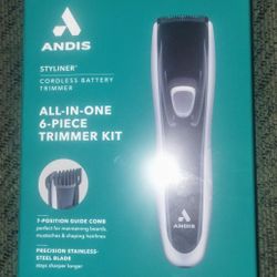 Andis Styliner Cordless Battery Trimmer 6pc Kit NEW