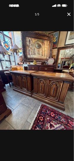Beautiful Antique Brass trim wood Nightstands