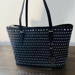 MICHAEL KORS BLACK STUDDED TOTE BAG - New 