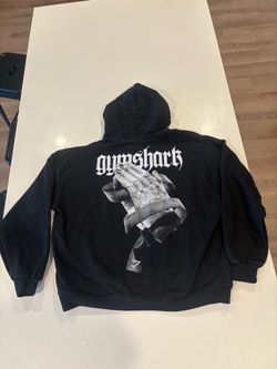 Black Gymshark graphic pullover hoodie (Size Large)