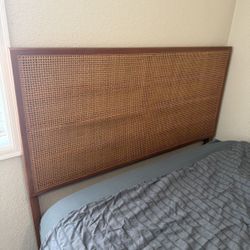 Queen Rattan Headboard