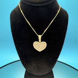 # 57- Beautiful Heart Pendant Necklace - 2.00 CTW Baguette and Round Moissanite