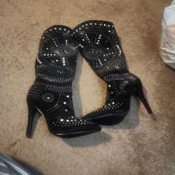 Bedazzled high Heel Boots