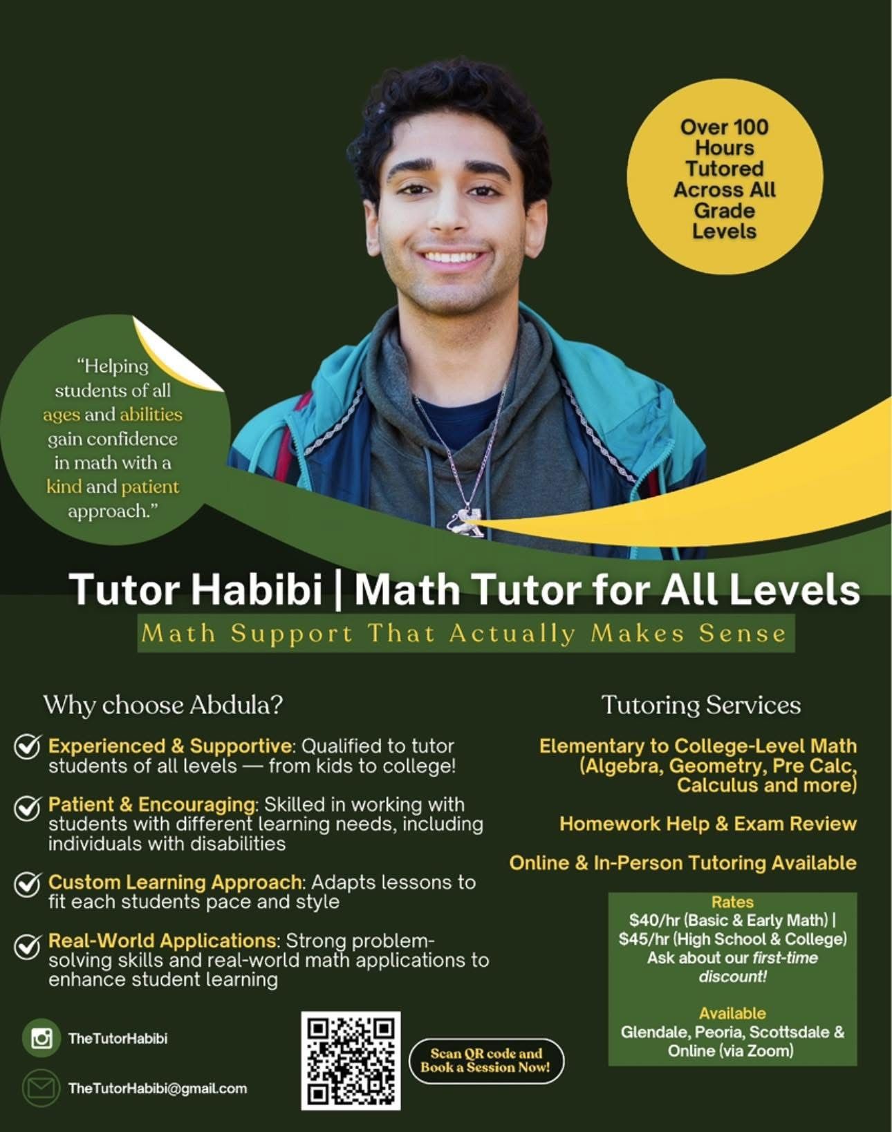Math Tutoring – In-Person or Online (Affordable & Flexible!)