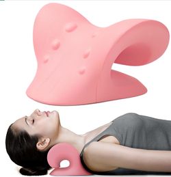 Pink Neck & Shoulder Relaxer – Cervical Traction Pillow (Neck Stretcher)