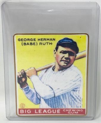 Rare Porcelain Replica George Herman Babe Ruth Big League Chewing Gum Goudey Trading Card