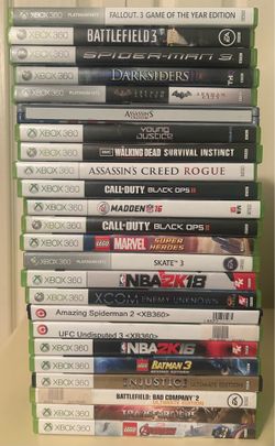 Microsoft Xbox 360 NTSC Game Lot w/ Cases Fallout 3 GOTY Spider-Man Batman