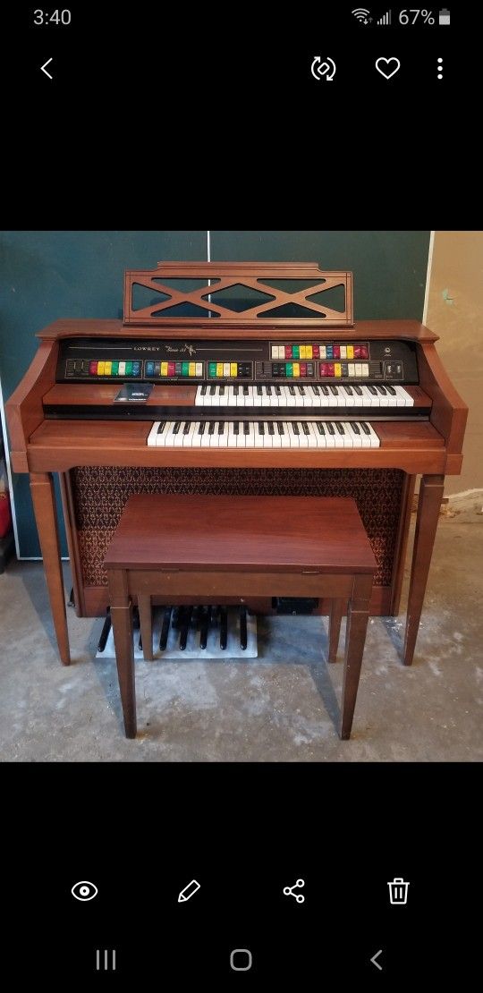 Lowrey Electric ORGAN Piano Genie 88 Walnut Vintage Keyboard