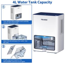 Dehumidifier with 135 OZ Water Tank for 1000 sq ft Medium Space Dehumidifiers
