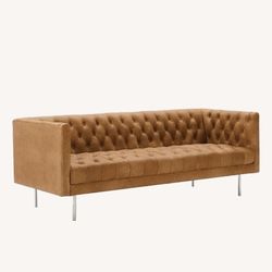West Elm Modern Chesterfield  Leather Sofa – $750 OBO