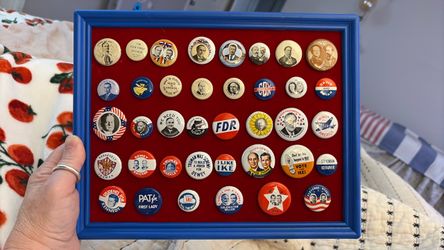 Collection of political campaign pins