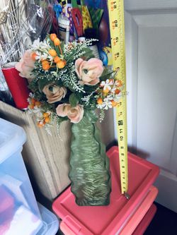 Unique shape light green vase