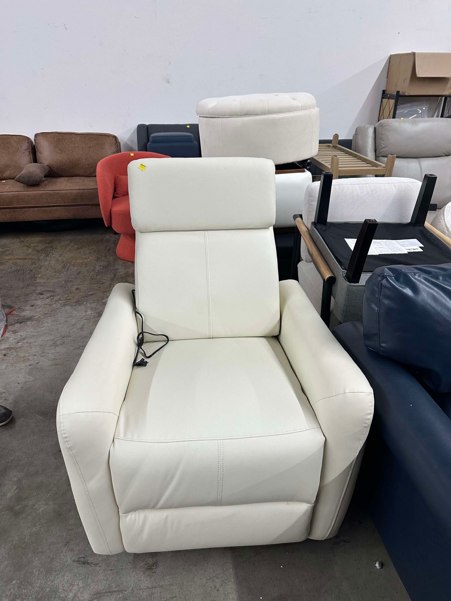 CHITA Genuine Leather Power Swivel Glider Recliner Chair