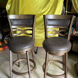 26" Traditional Faux Leather Swivel Stool for Kitchen (Set of 2