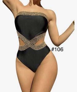 Cut Out Bandeau Bathing Suit Black 