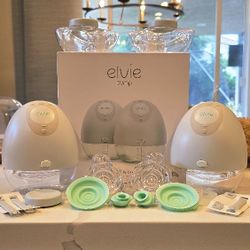 Elvie Breast Pump with Extra Parts with Amma Nursing Cover & Baby Muslin Blanket Bundle