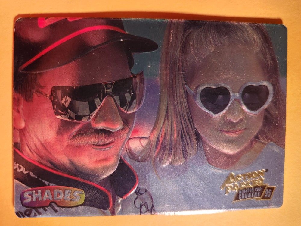 1995 Action Packed Nascar HOF Dale Earnhardt Sr Shades Silver Speed Foil Card 17