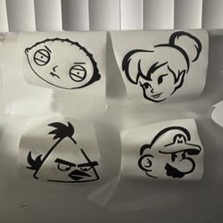 Black Stickers 8x8 
