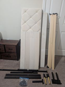 Full Size Platform Bed, Light Pink Microfiber