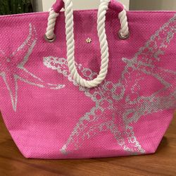 Starfish Light Straw Tote