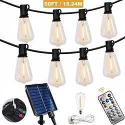 50 foot solar cafe bistro lights