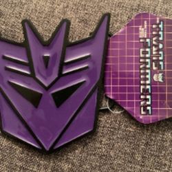 TRANSFORMERS DECEPTICON BELT BUCKLE NEW w/ TAGS PURPLE MEGATRON SOUNDWAVE 