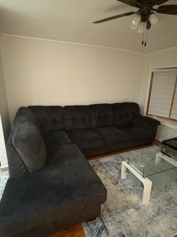 Ashley Sectional Couch + Glass Table - $750