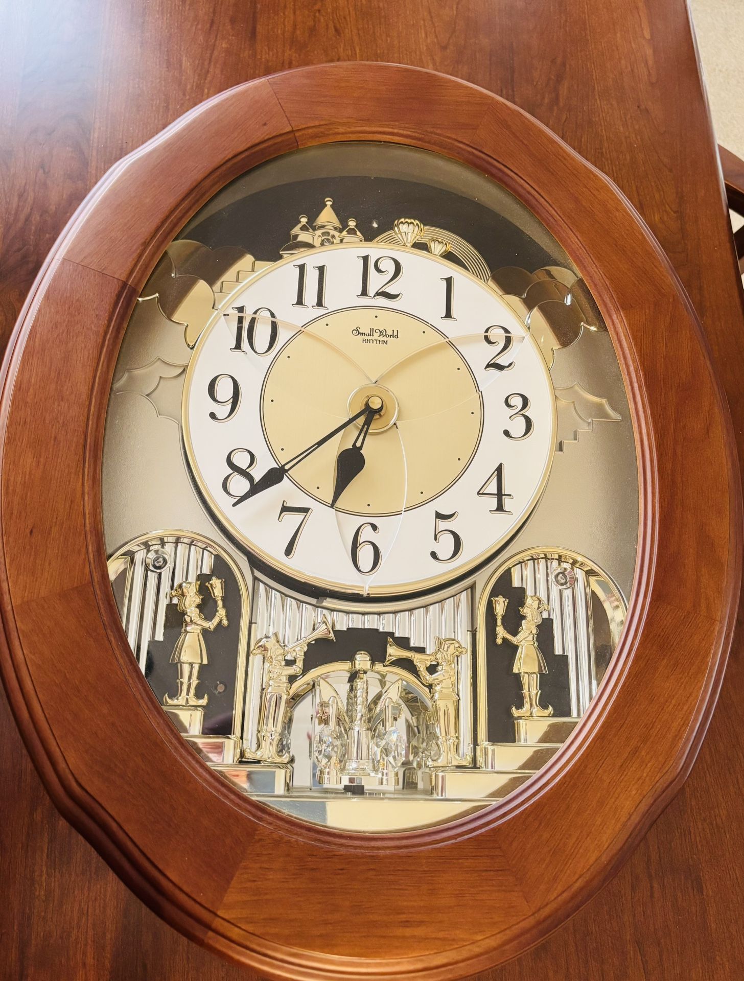 Table 6 Seats W/table Extender, Wood Desk,Glass Coffee Table, Also Elephant Matching End Table To Coffee Table, A Clock Also,When Bought New About 10k