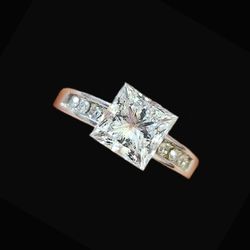 2.30 carat lab real princess cut diamond natural diamond ring