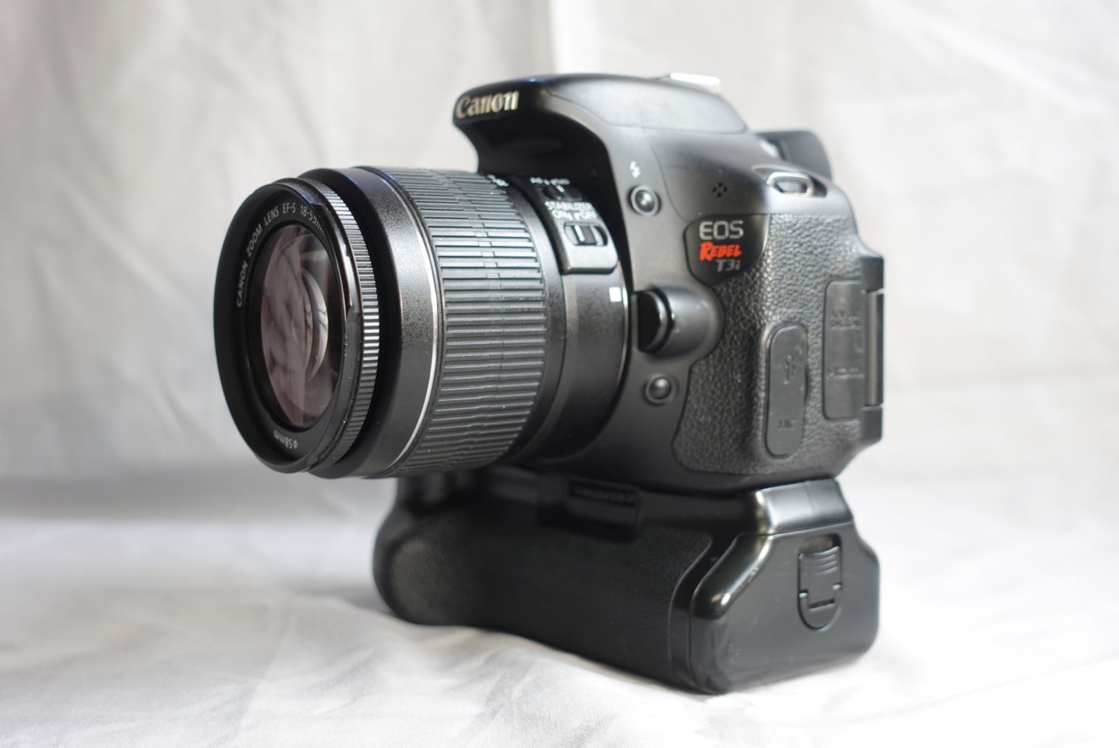 Canon T3i With Grip And 4 Lenses