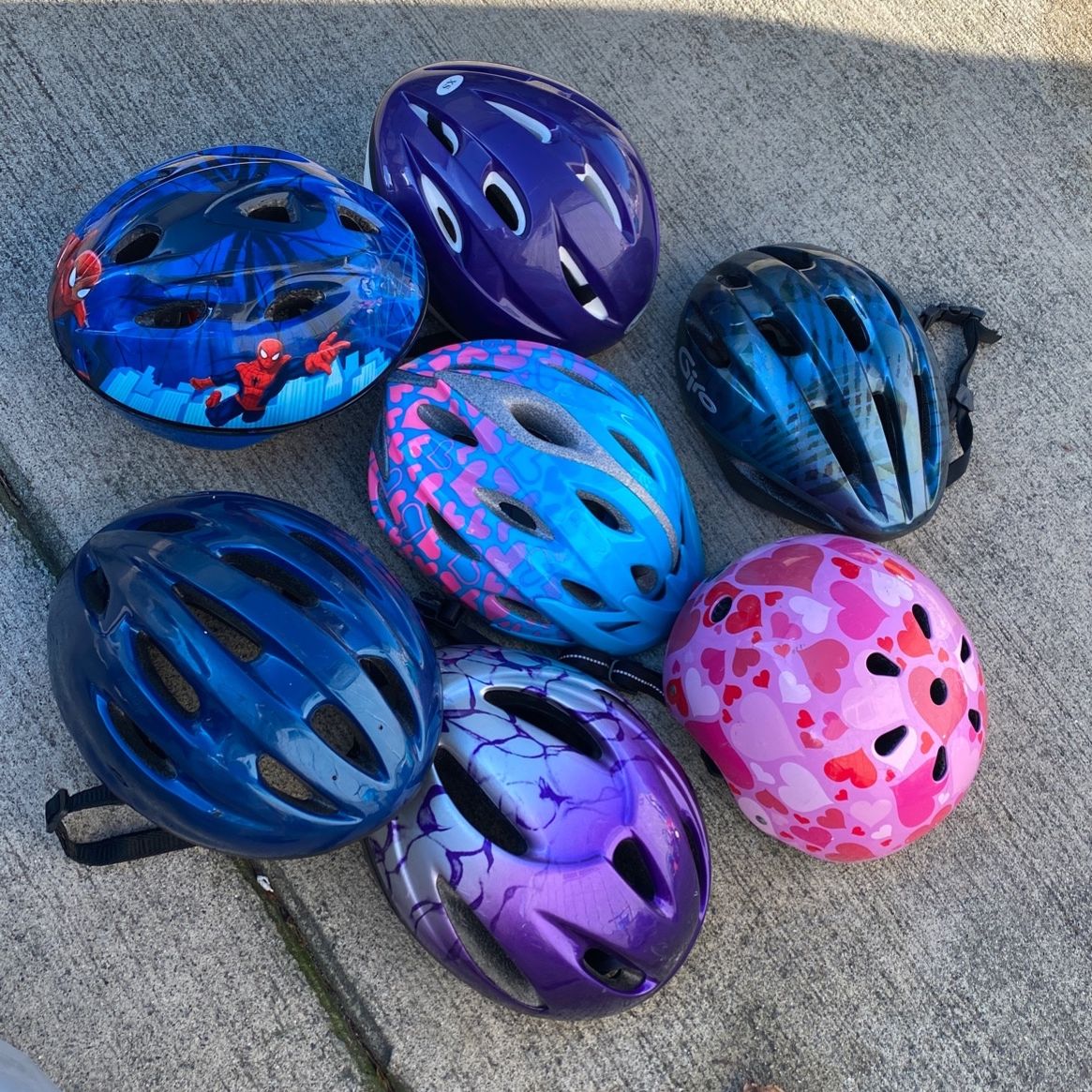 Different Helmets For Kids Safety $16Each *The 2 Heart ONES ARE SOLD *