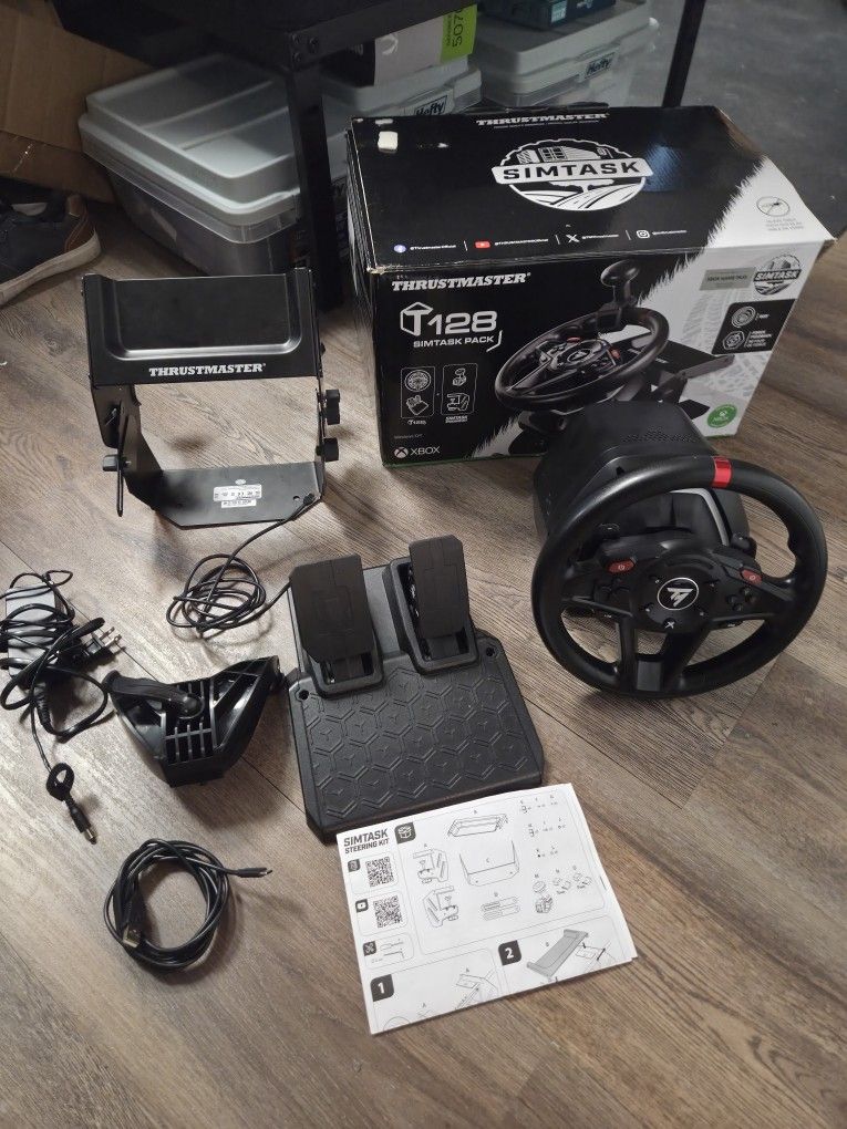 Thrustmaster T128 SimTask Pack – Force Feedback Racing Wheel + Pedals (Xbox/PC)