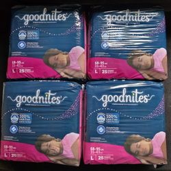 Goodnites Girls' Nighttime Bedwetting Underwear, Size Large (68-95 lbs)