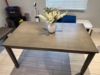 Dining table with bench and chairs
