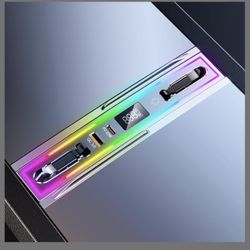 Tesla USB Hub For Model 3 Highland 2024-2025 & Model Y Juniper With RGB Ambient Light, 4-Port Docking Station