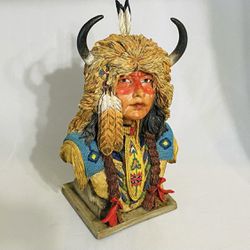 2001 Native American Brave Bust,  Height: 8.0 Width: 5.25 inches Pre-Owned