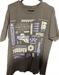 Star Wars Logo Storm Trooper T-Shirt Men's Size XL Gray
