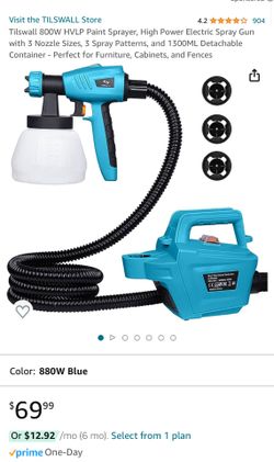Tilswall 800W HVLP Paint Sprayer, Electric Spray