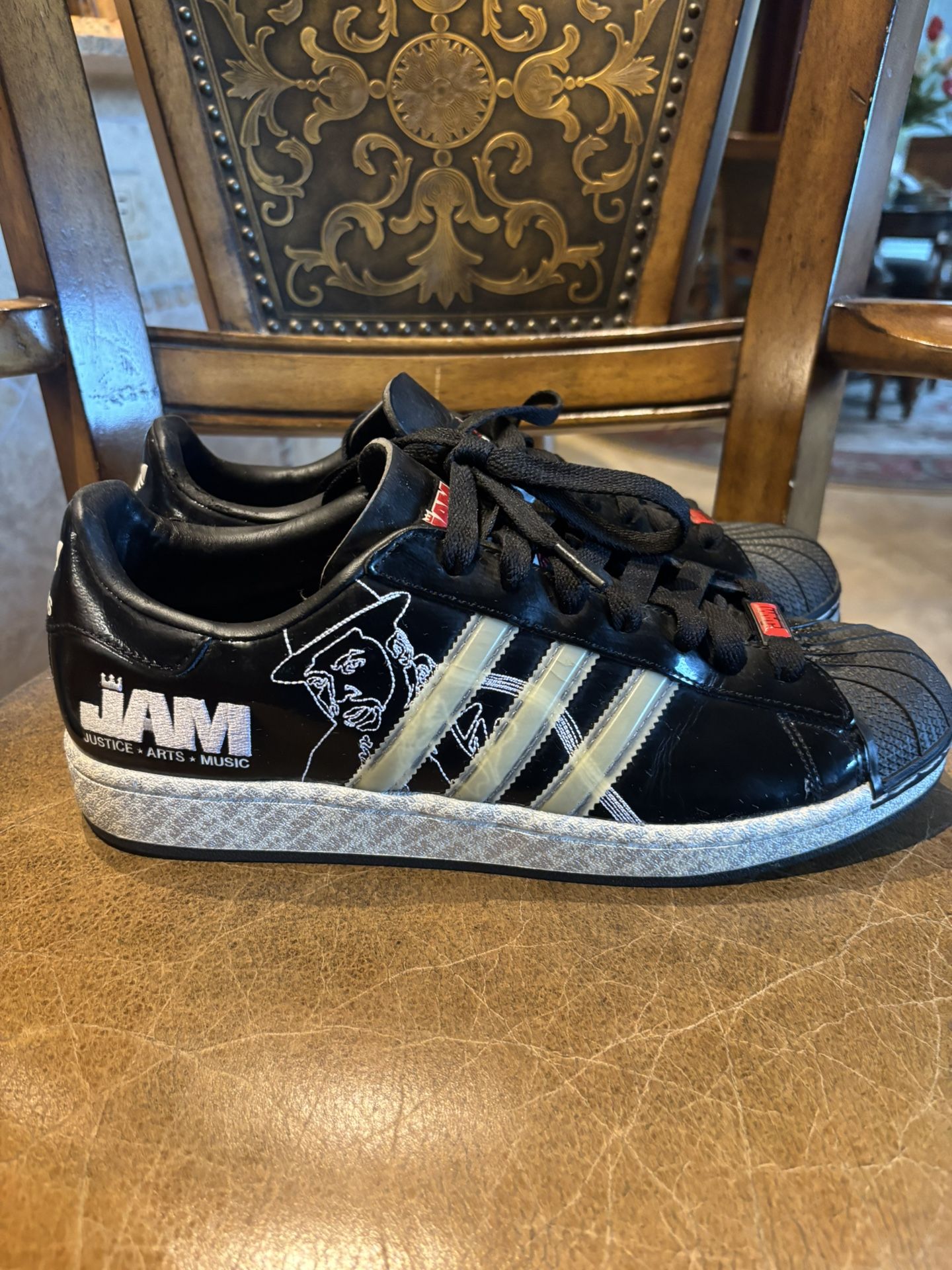Rare Adidas x JAM “Justice • Arts • Music” Superstar Sneakers – Limited Edition