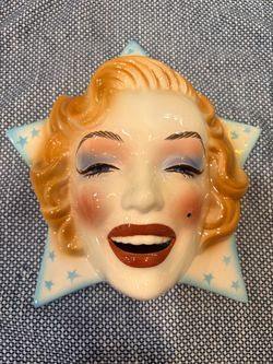 Vintage 1987 Clay Art Marilyn Monroe Star Ceramic Wall Mask