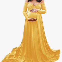 Beautiful Yellow Maternity Maxi Dress