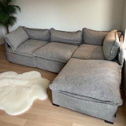 Modular Minimalist Grey Sectional Couch 