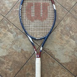 Wilson US Open Adult Tennis Racket 4 1/2 L4 Red White Blue