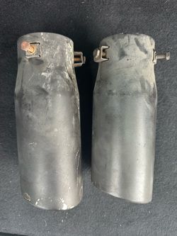 Pair of Black Universal Bolt-On Exhaust Tips (Slant Cut)