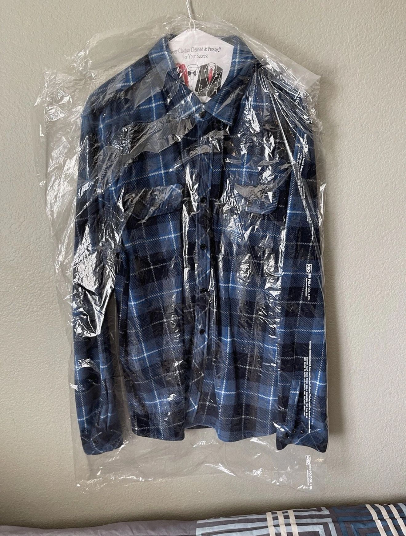 O'Neill Glacier Blue Plaid Blend Snap Front Flannel Shirt