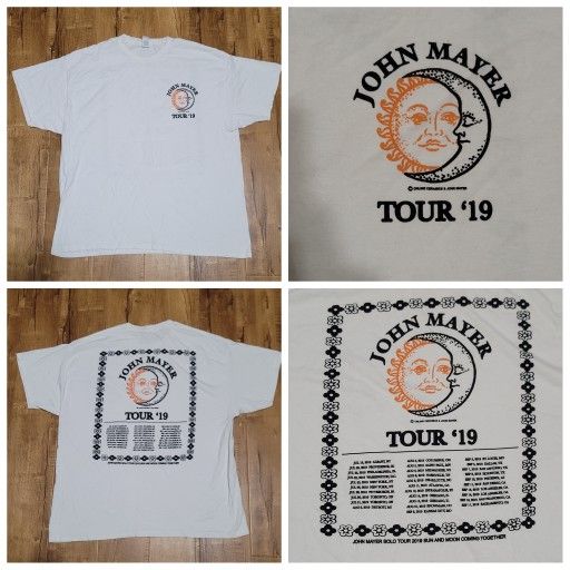 2019 John Mayer Online Ceramics Concert Tour T-shirt Sun Moon