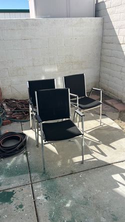 Set of  3 Chrome Frame Armchairs