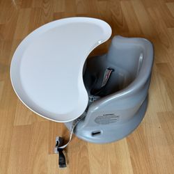 Upseat Ergonomic Baby Floor & Booster Seat with Tray (Grey)