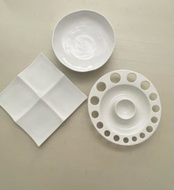 Large White Ceramic Serving Dish Set – 3 Pieces